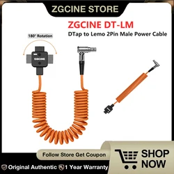 ZGCINE DT-LM DTap to Lemo 2Pin Male Power Cable for Select RED ARRI and SONY Camera