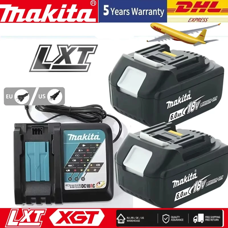 Makita 18V Battery 6000Ah Rechargeable Power Tools Battery 18V makita with LED Li-ion Replacement LXT BL1860B BL1860 BL1850