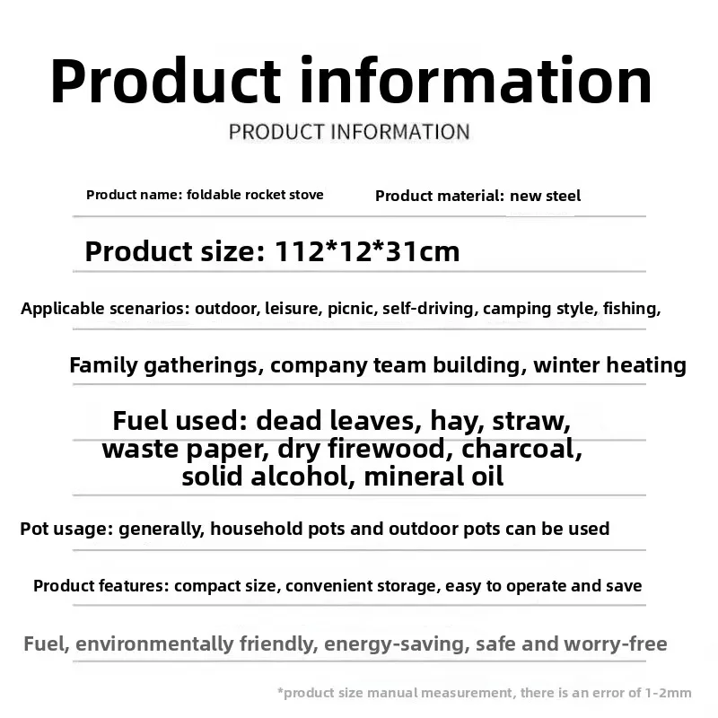 Integrated Outdoor Folding Wood Stove, Camping Picnic, Picnic Cooking, Travel, Car Portable Firewood Stove, Heater Cooktops - view 5