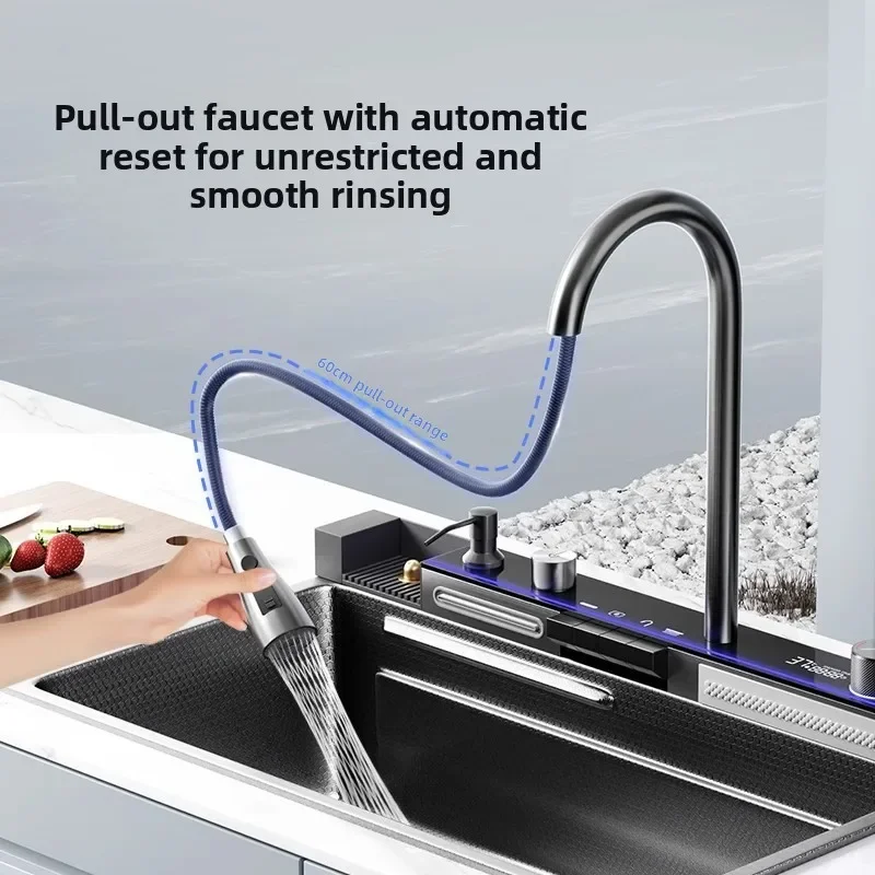 Whale Deep Kitchen Sink 304 Stainless Steel Extra Thick Single Bowl Juicy Rainfall Home Wash Dish Basin Items Kitchen Sink