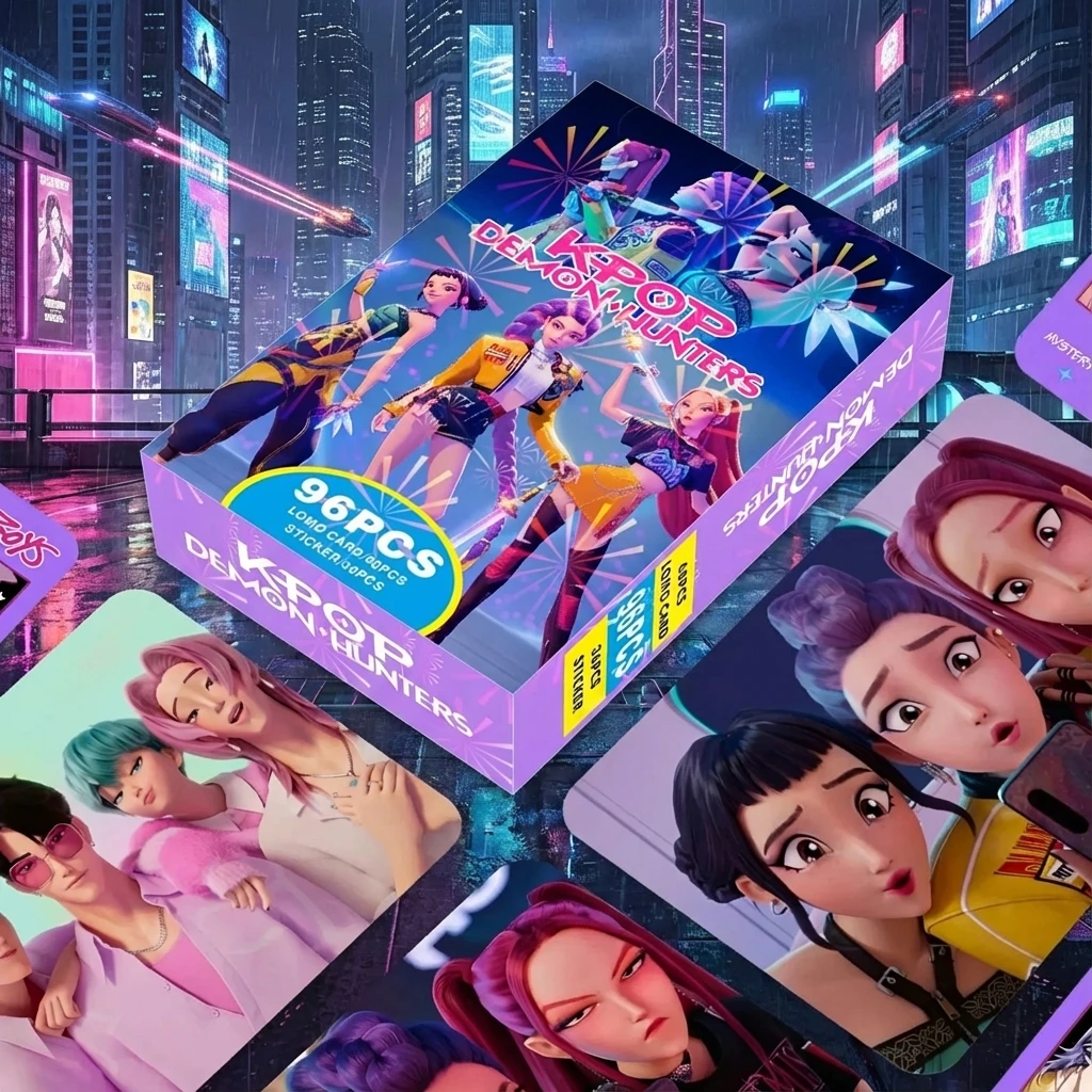 

96 шт., коллекционные игровые карты в стиле аниме Kpop Demon Hunter Girl Group, голографический набор игровых игрушек LOMO, идеальный подарок на день рождения для фанатов