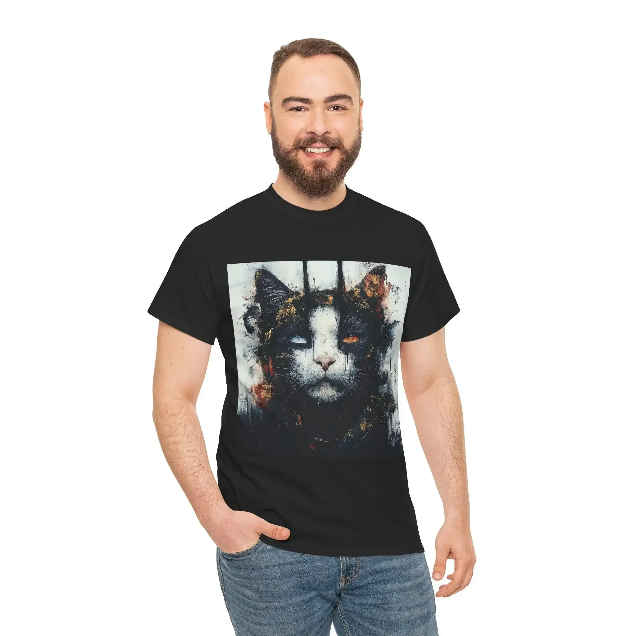 Creepy Cat T shirt Haunting Halloween UNISEX S M L 2XL 3XL 4XL 5XL