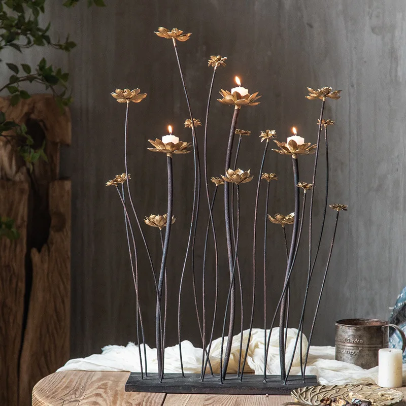 Wedding New Pathway Lamp Millet Flower Pathway Gold And Silver Two-Color Iron Props Lamp Wedding Hall Pathway Iron Ornaments