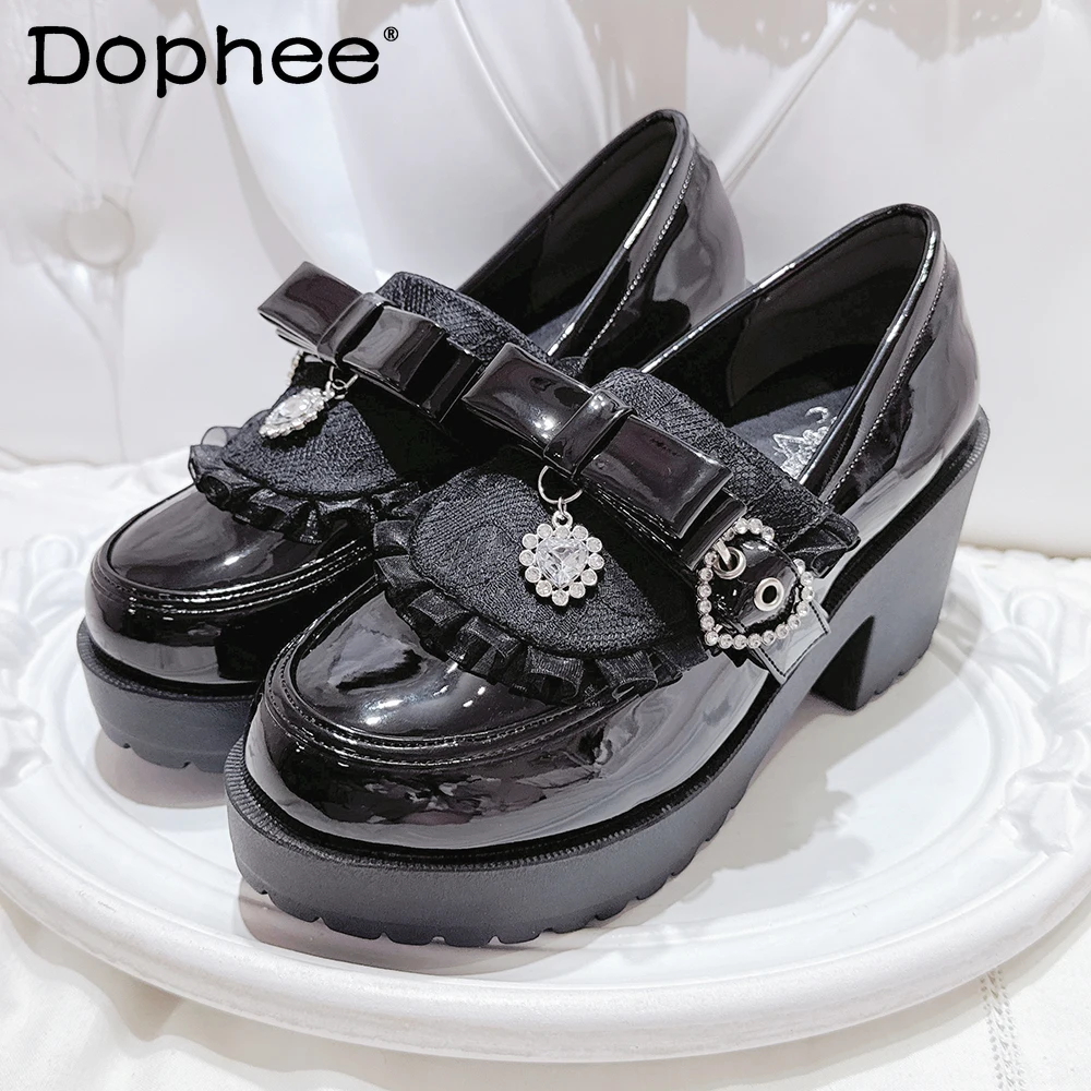 

Mass-Produced Black Lolita High Heels Spring and Autumn New Girls' Sweet JK Mary Jane Shoes Platform Shoes Women's Leather Shoes