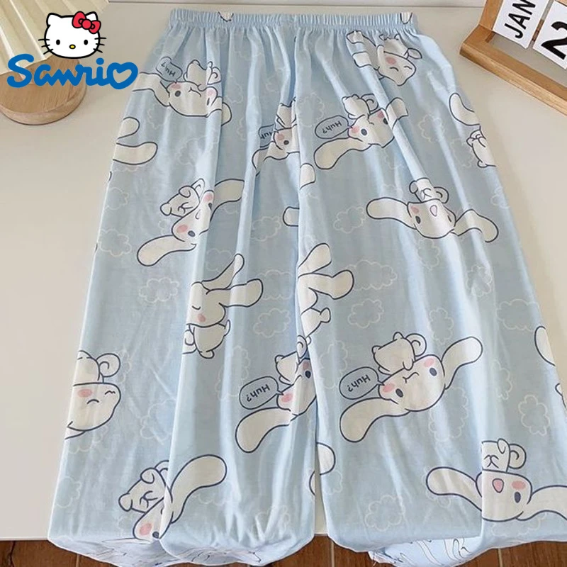 

Sanrio Cinnamoroll Pochacco Pom Purin Toy Story Oversize XL-6XL Size Summer Loose Sleep Bottoms For Students Thin Pajama Pants