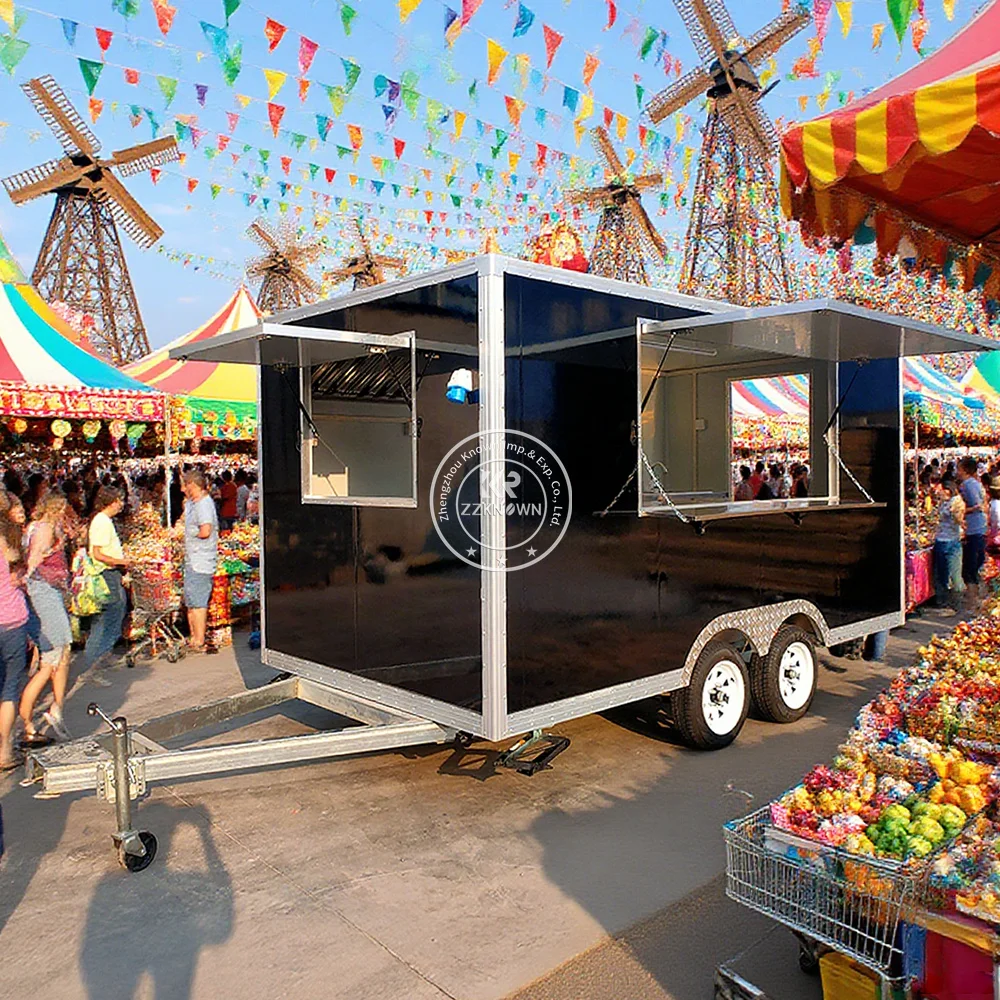 

BBQ Food Truck Ice Cream Taco Sweet Corn Shop Fast Food Trailer off road camper Box Truck for Sale