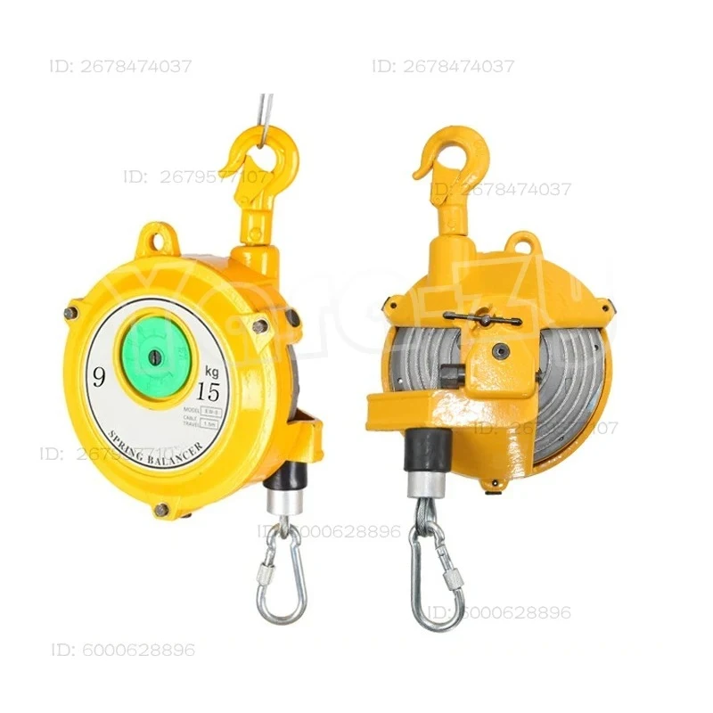 9-15KG Spring Balancer Self-locking Tower-Type Lifting Hook Spring Holder Balancer Steel Wire Rope Balancing Lifting
