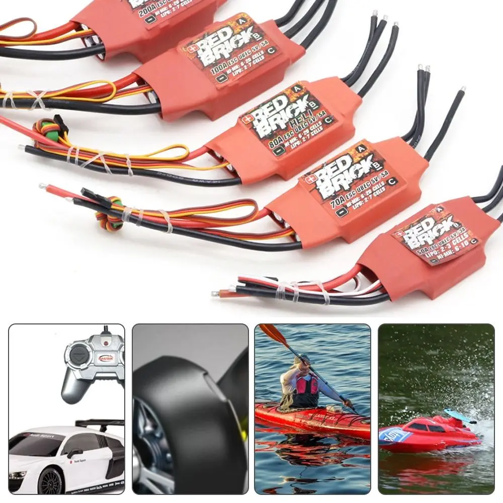 Red Brick Brushless ESC 5V/3A 5V/5A 50A 70A 80A 100A 125A 200A Electronic Speed Controller RC Parts ESC for FPV Multicopter