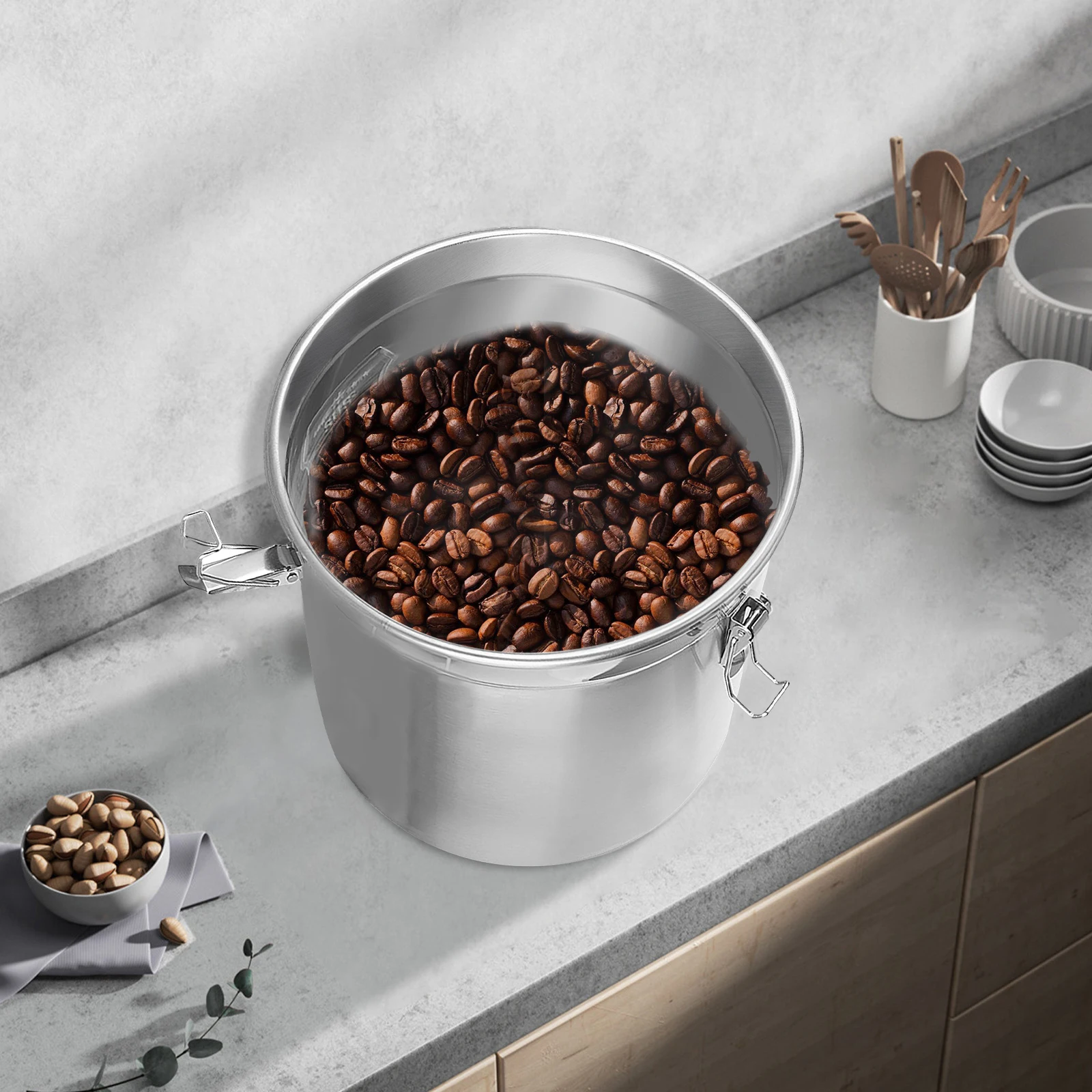 

6L stainless steel rice bucket,，storing various dry/wet items，restaurants, kitchens, warehouses，store food，