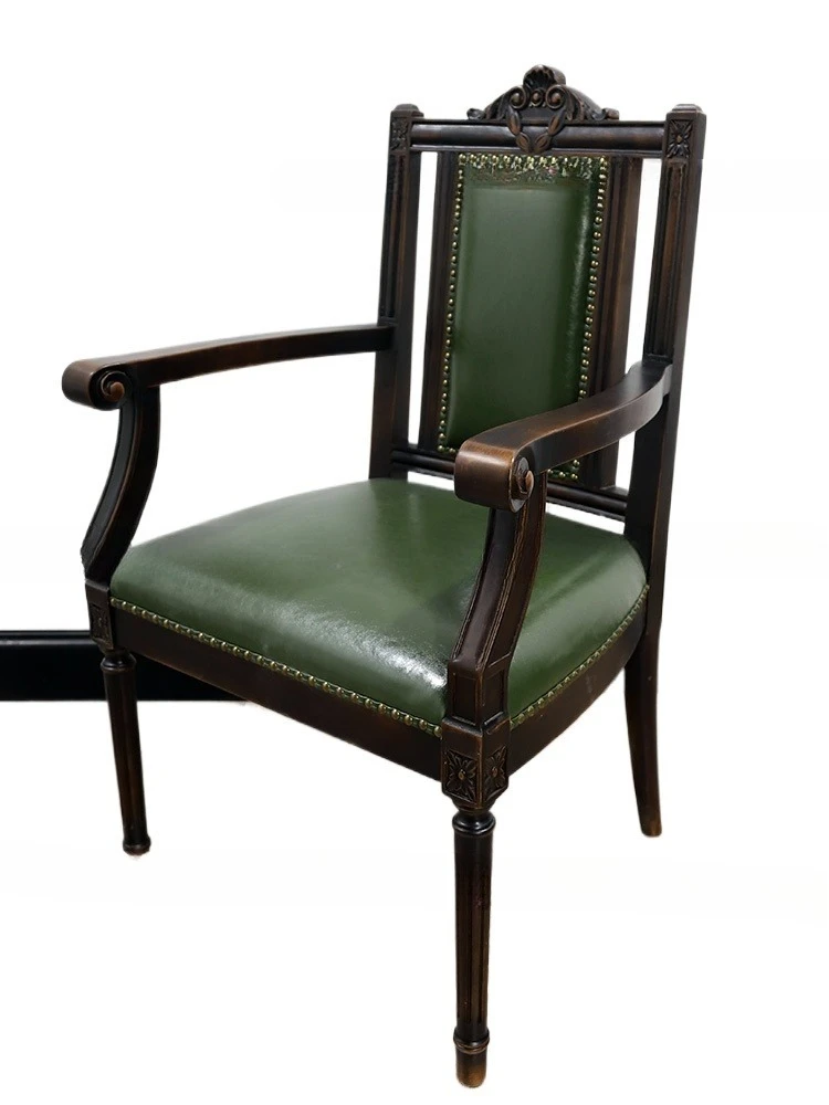 

Study old Shanghai retro chair Adam style office negotiation chair European and American nostalgic balcony solid wood chair