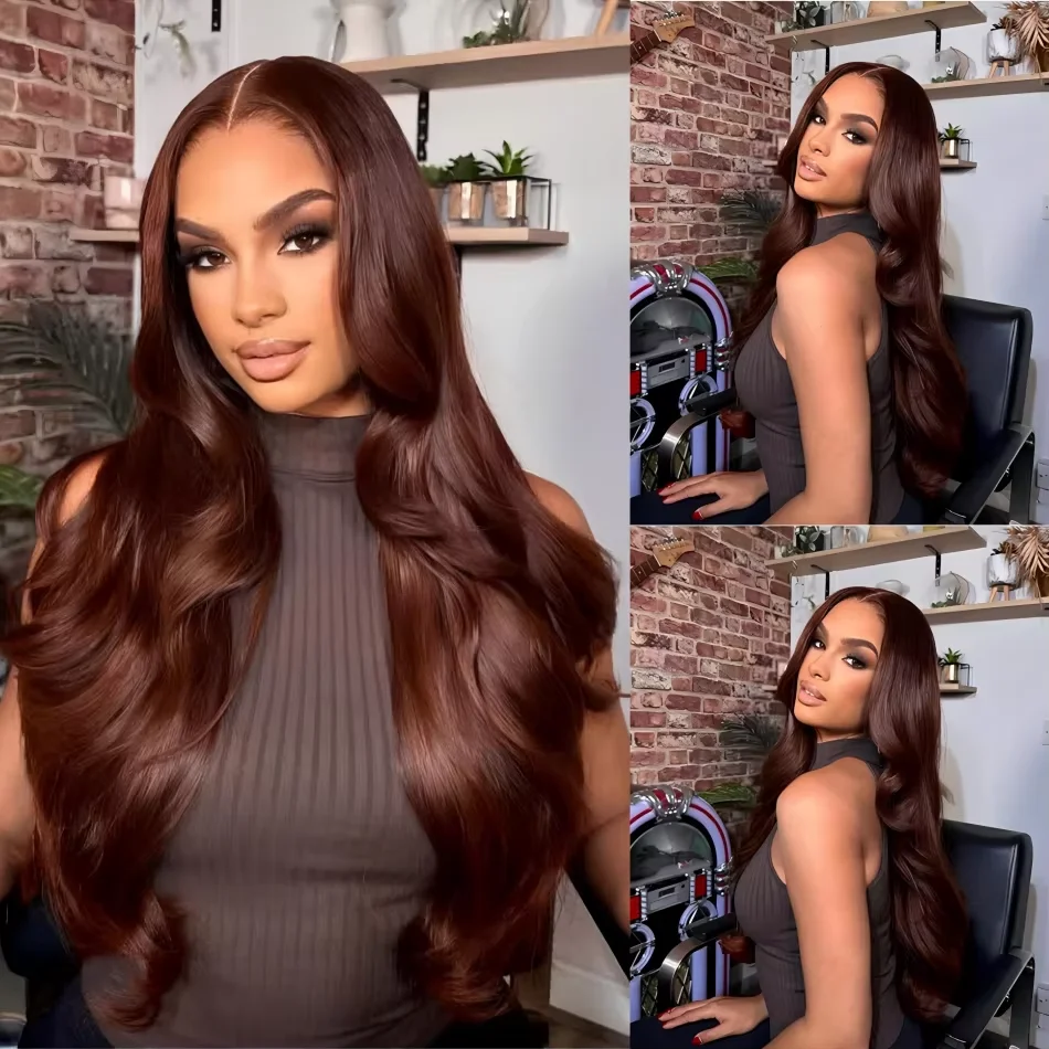 

Шоколадно-коричневый парик фронта шнурка Объемная волна Парики из человеческих волос 13x6 13x4 Hd Парик фронтальной части шнурка 220 Плотность парики Человеческие волосы для женщин