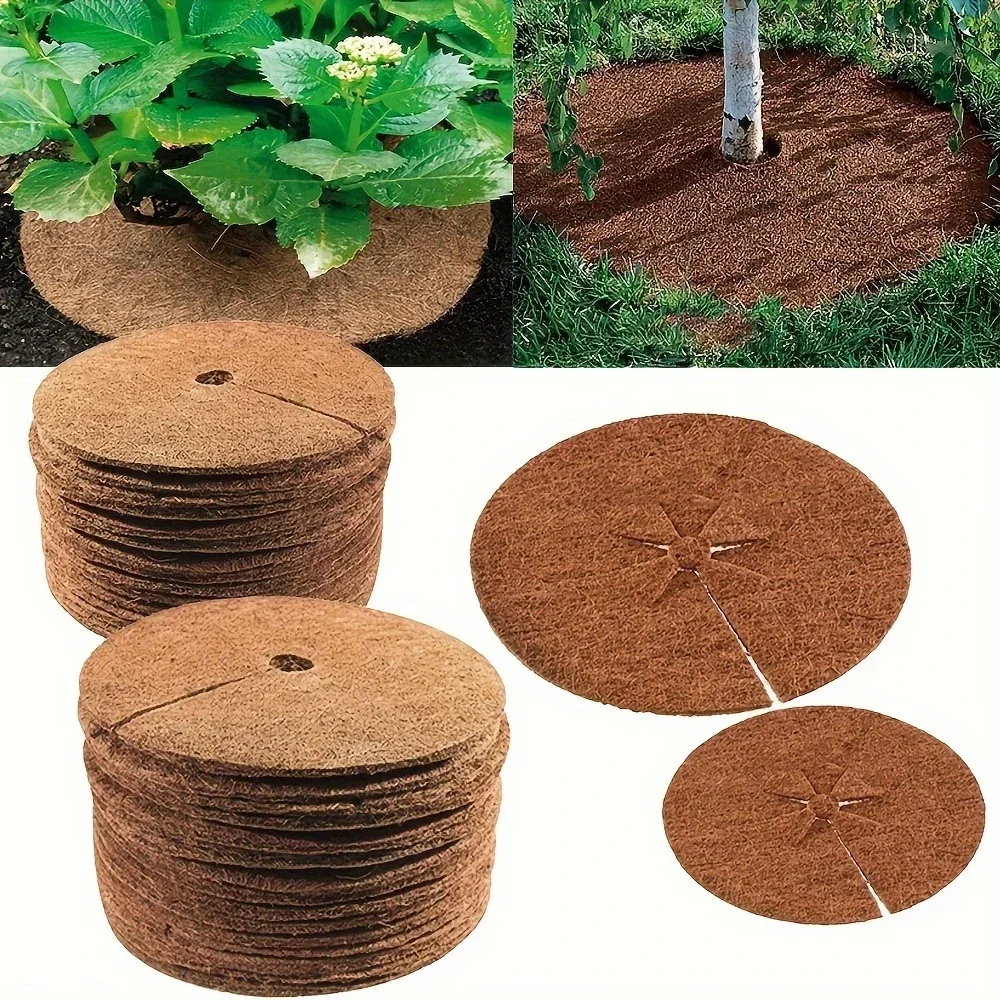 2026-Upgraded Thickened Natural Coconut Coir Mats,Suitable for Plants,Pot Covers,Tree Rings,Seedling Trunk Protectors