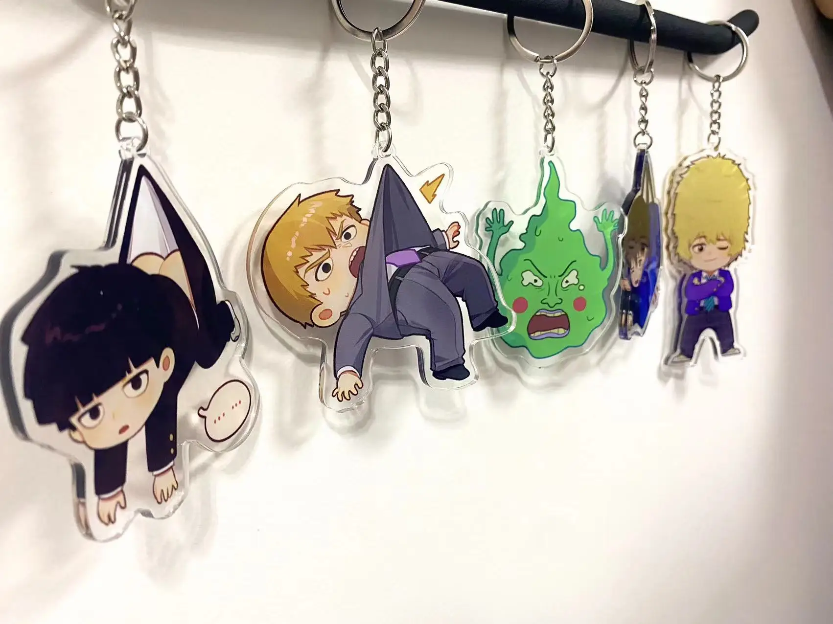 

Anime Mobu Saiko Hyaku Mob Psycho 100 Reigen Arataka Dimple Kageyama Shigeo Cosplay Acrylic Keychain Pendant Mascot Halloween