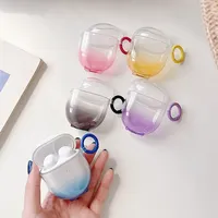 Transparent Gradient Colorful Earphone Case For Xiaomi Redmi Buds 3 Pro/4  Wireless Earphone Cover Headset TPU Clear Box Bag