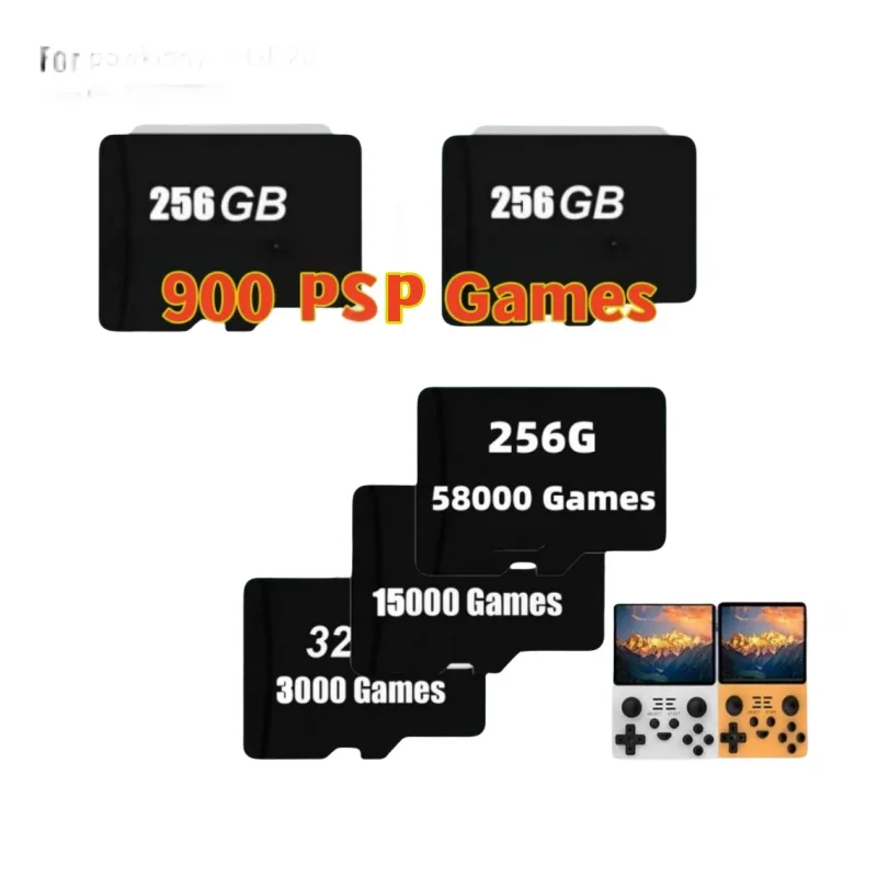 وحدة تحكم ألعاب محمولة باليد من PowKiddy ، بطاقة Mamory RGB20S ، بطاقة Sd ، بطاقة Tf ، ألعاب PSP ، 500 في 1 ، آلة ، ألعاب كلاسيكية ، 256G ، 900 ، 500 في 1
