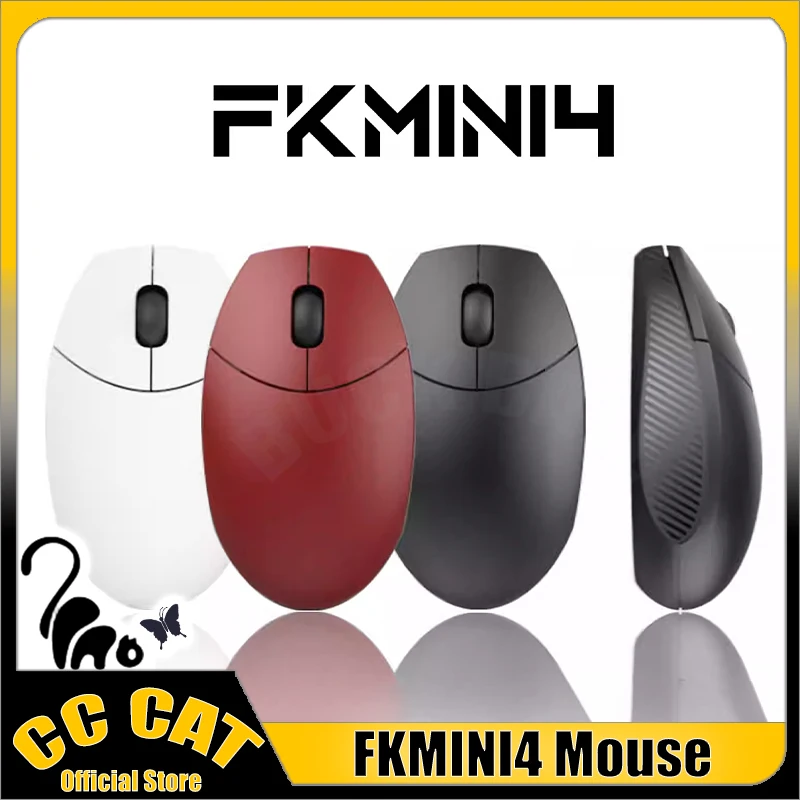 Fkmini4 Wireless Mouse Paw3395 Tri-Mode Bluetooth Light Weight Gaming Mouse Custom For E-Sports Ergonomics Pc Gamer Accessories