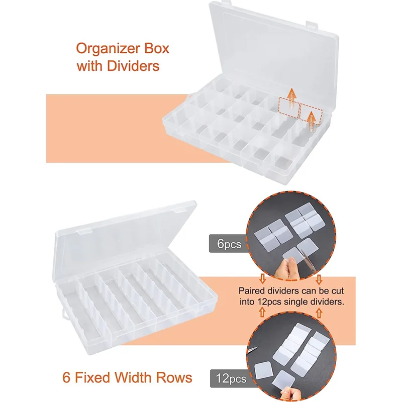 Tackle Box Organizer 18 Grids Plastic Craft Box Organizer Bead Organizer Clear Fishing Box with Dividers, 4 PackAB13