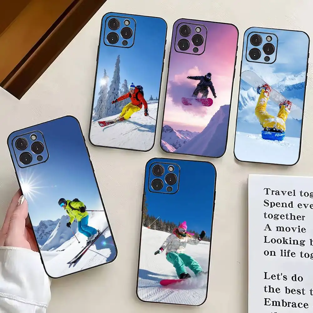 

S-Skiing sport Phone Case Silicone Soft For IPhone 17 16 15 14 13 12 11 X XR Plus Pro Max Plus
