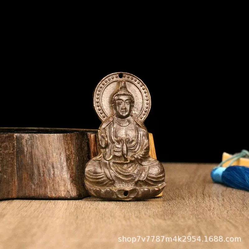 Brass alloy craft small Guanyin pendant home decoration ornament
