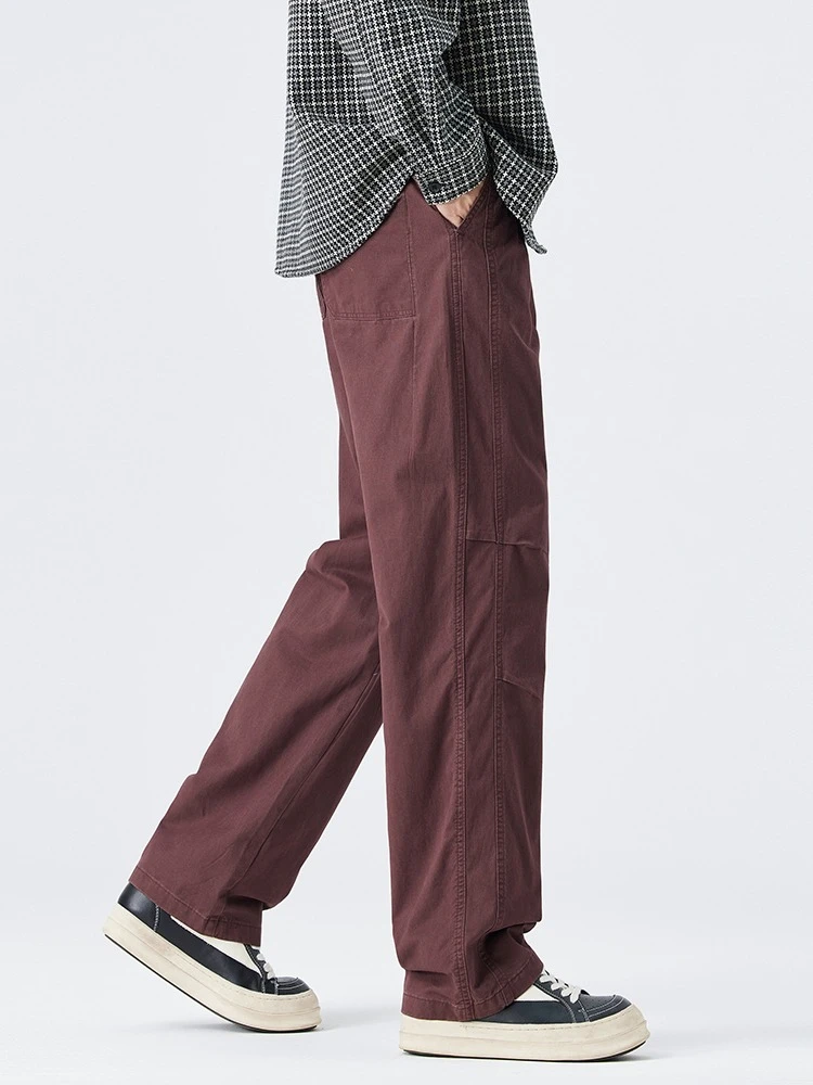 แฟชั่นผู้ชายสบายๆกางเกงฤดูใบไม้ร่วงใหม่ 100% CottonคุณภาพสูงตรงComfort Drawstring SweatpantsชายBaggyกางเกง