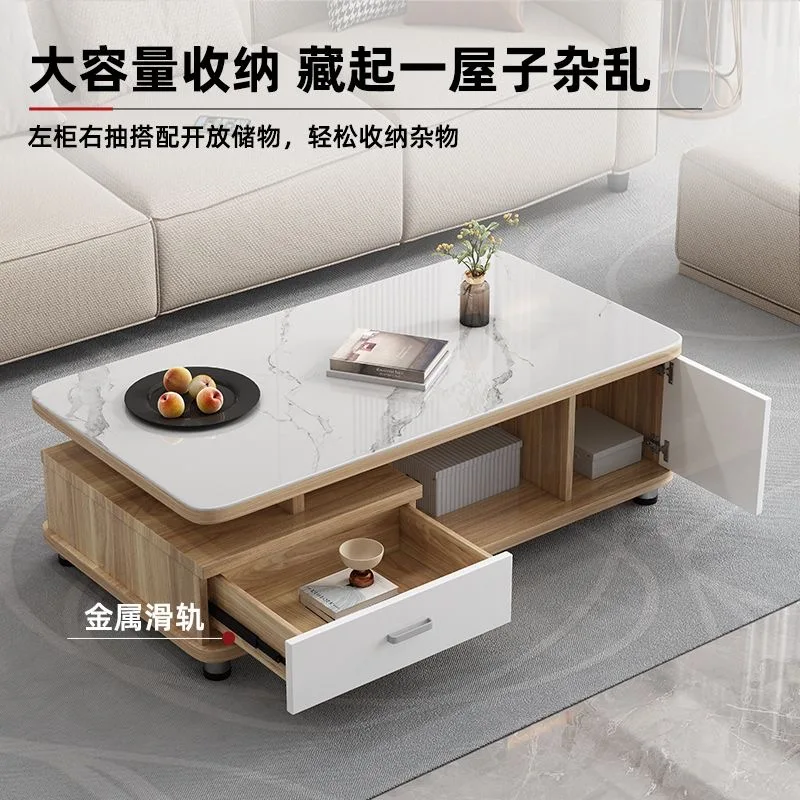 لائحة طاولة القهوة الخشبية الصلبة بسيطة الحديثة الشاي شقة صغيرة ضوء غرفة المعيشة المنزلية الفاخرة عالية القهوة #6