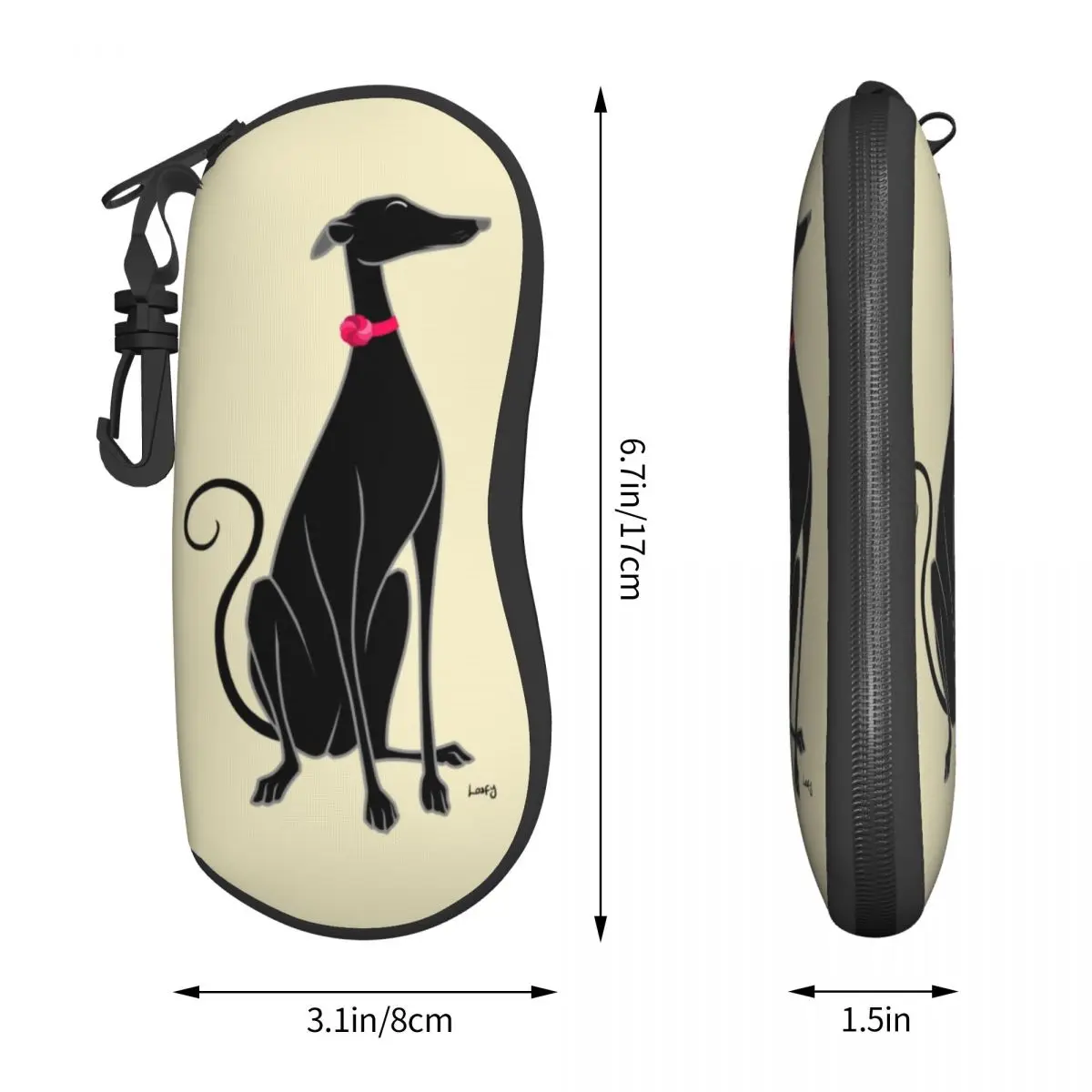 Custom Snooty Shell Eyeglasses Protector Cases Cute Sunglass Case Greyhound Whippet Dog Glasses Bag