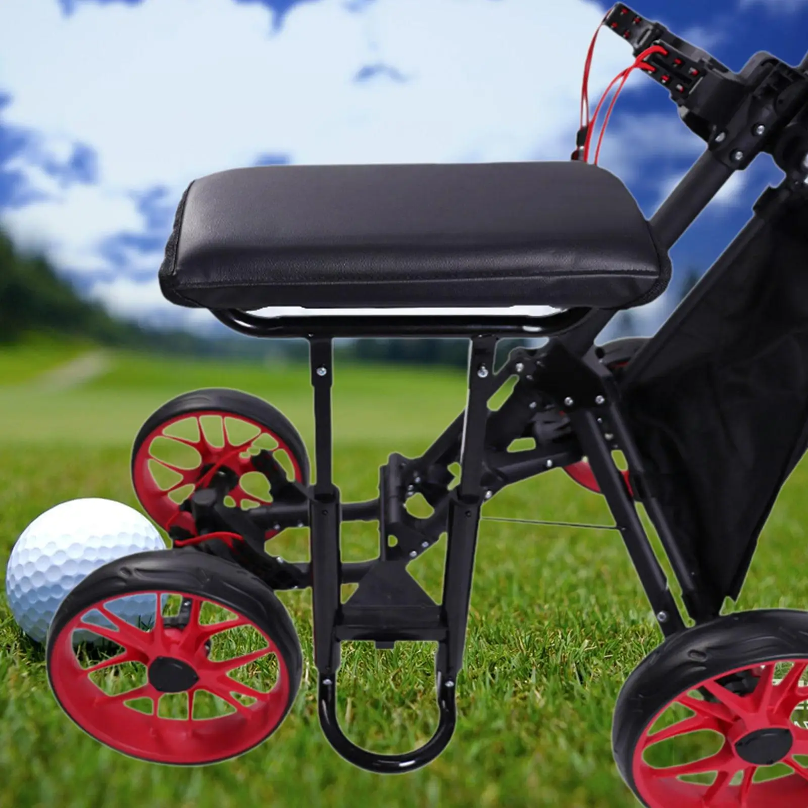Removable Seat Golf Carts Seats Cushioned Detachable Easy Install Heavy Duty Bracket Sturdy, for Golf Push Carts Portable