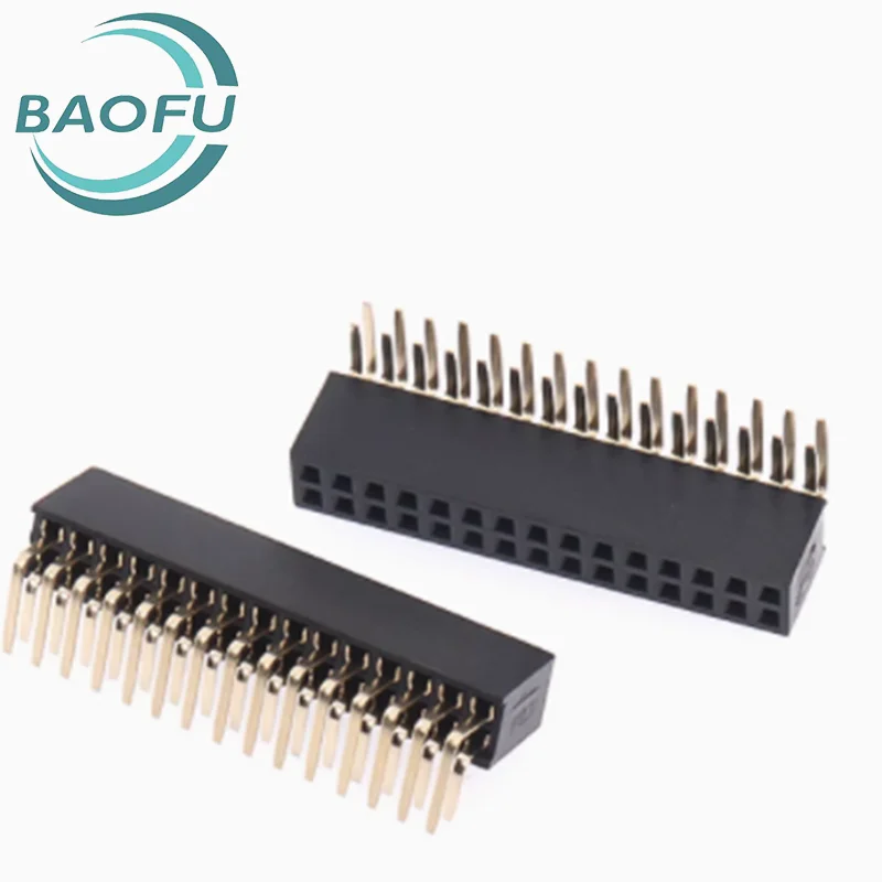 10pcs 1.27mm Double Row Female Bending Row Female Bending Pin Female Seat Connector Socket 2 * 2p3P4P5P6P8P-20P/2X40P