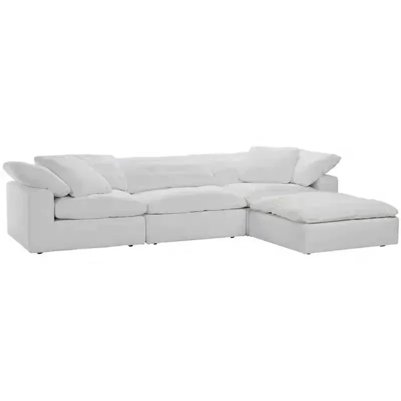 Designer Convertible Sofa For Living Room Comfortable Home Furniture Modern Minimalist White Couch Italian Style Triple Seats
