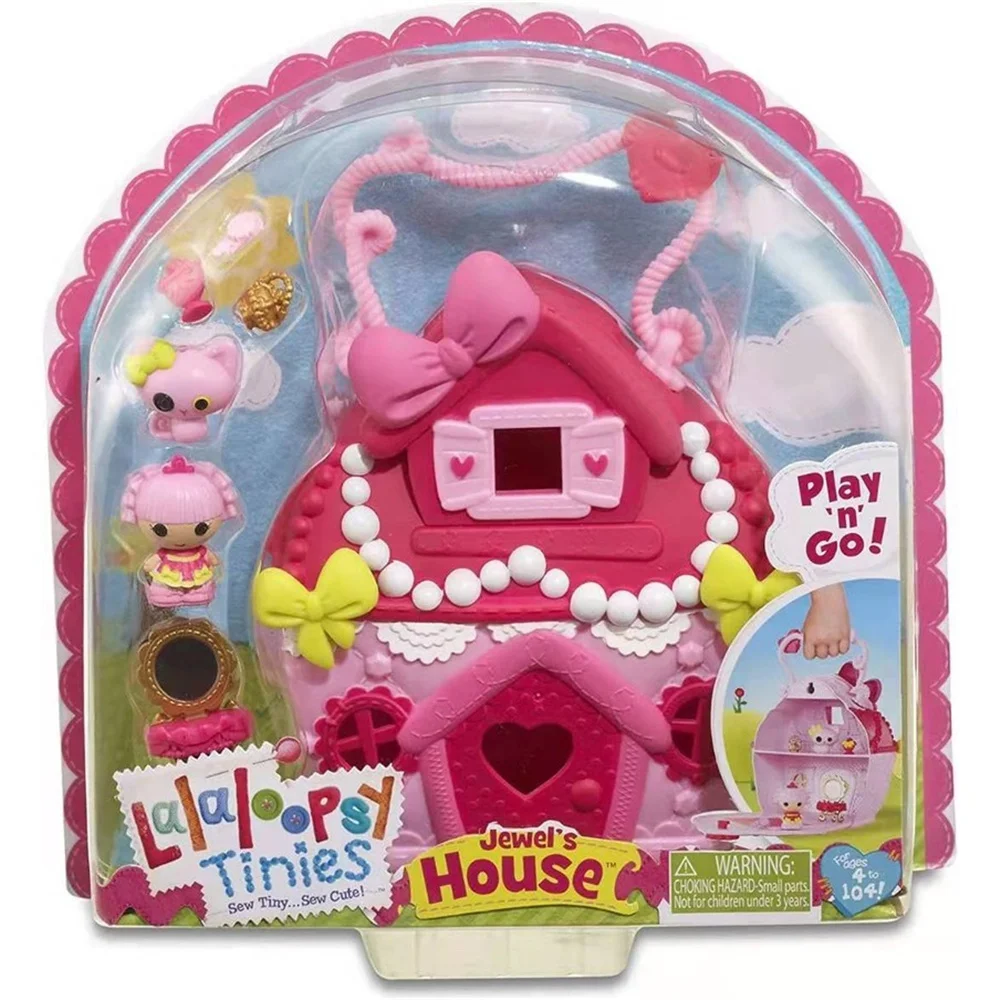 

Mini Lalaloopsy Doll Tinies Jewel Cute Pink Sweet House Carrying Case Figure Set Kids Toy Doll Girls Gifts
