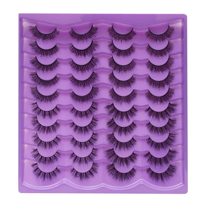 Mixed and match of 20 pairs of 9 style Natual flexible strong and duable Fluffy False lashes extention with customzied