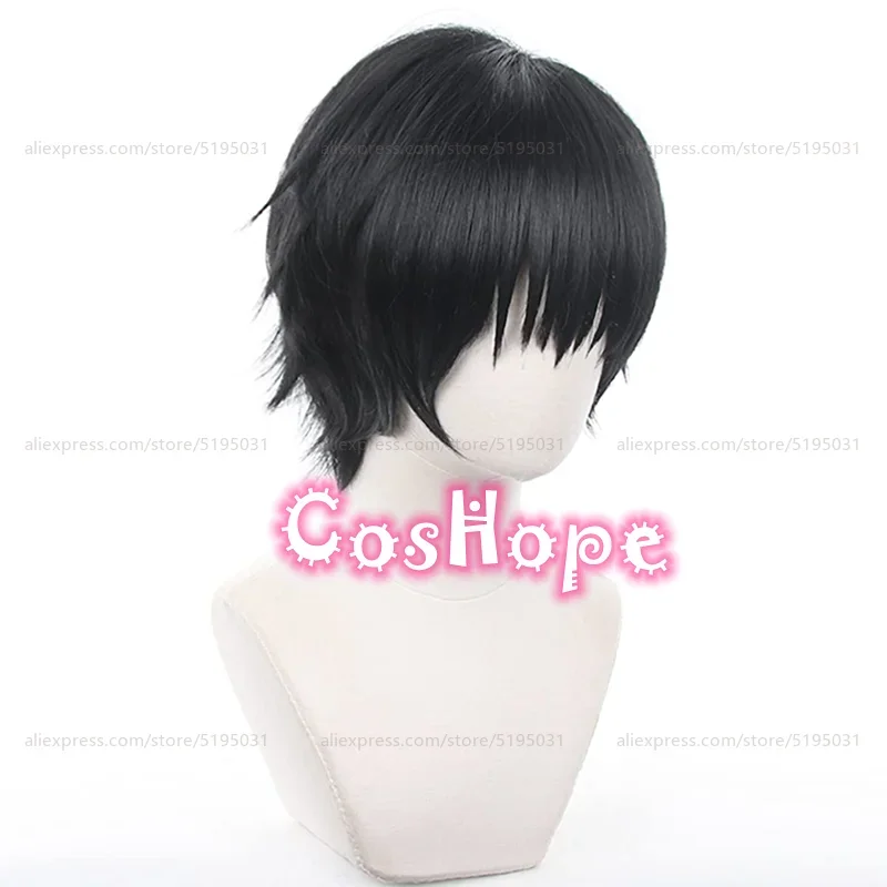 Fushiguro Toji peruka do Cosplay mężczyzn 35cm peruka krótka czarne cosplay anime peruki z lat peruka do cosplay żaroodporne peruki syntetyczne