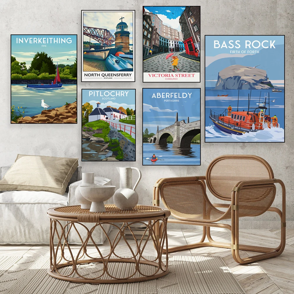Banaue, Forth Rail Bridge, East Lothian, Colliston Bay, Harbour, Pitlochry, Stirlingshire, Inverkeithing, Scotland travel poster