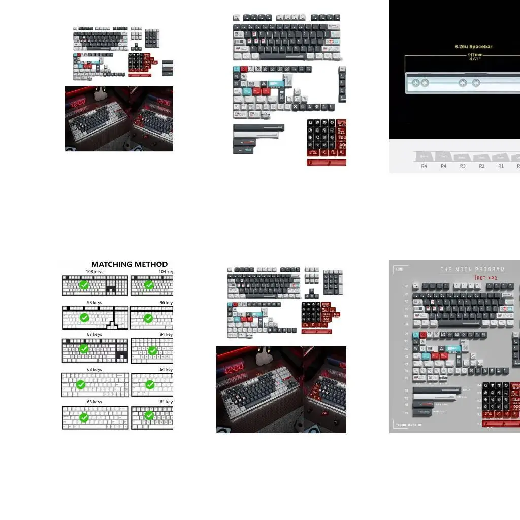 

R53C 183Key Keycaps with Moon Program Theme High Compatibility Heat Sublimated