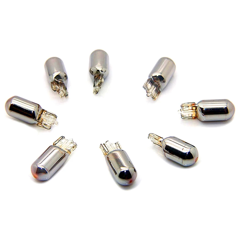 

10PCS W5W T10 158/194 Chrome Amber Color Light Bulbs 12V 5W Replacement Bulbs License Plate lights 3rd STOP lamp Parking light