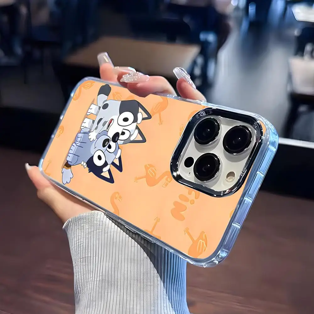 Funda Transparente para Teléfono con Diseño de Perro de Dibujos Animados B-Blueys para iPhone 17 Pro Max, 16, 15, 14 Pro Max, iPhone 13 Pro Max, 11 Plus