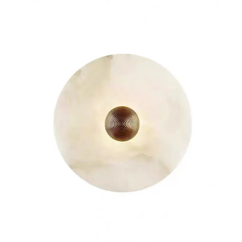 

Modern new Chinese light luxury study bedroom dining room home creative design Spanish all-copper marble bedside