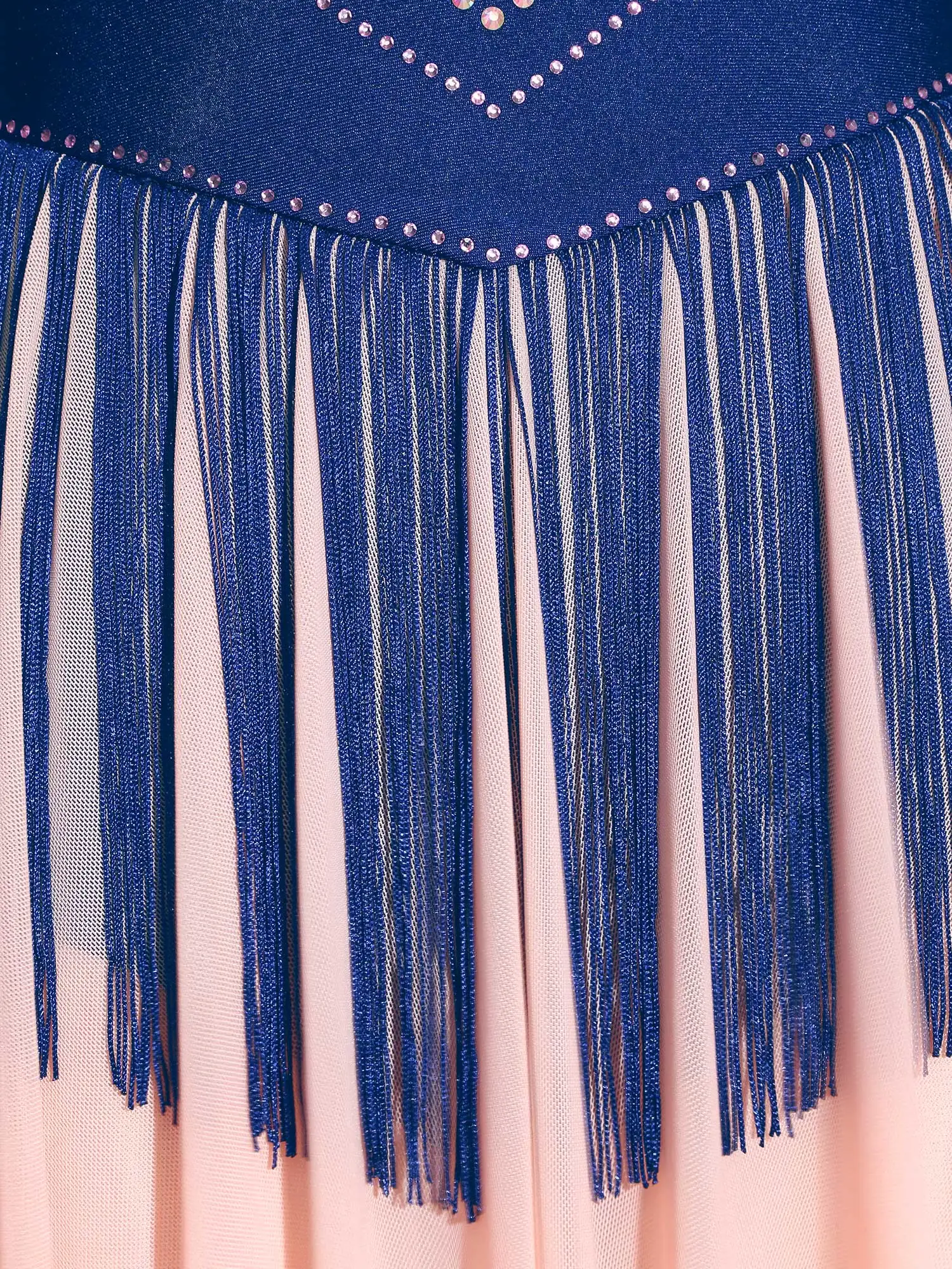 

Women Leotards Rhythmic Dance Figure Skating Dress Rhinestones Sleeveless Contrast Color Mesh Leotard Dress Gymnastic Dancewear