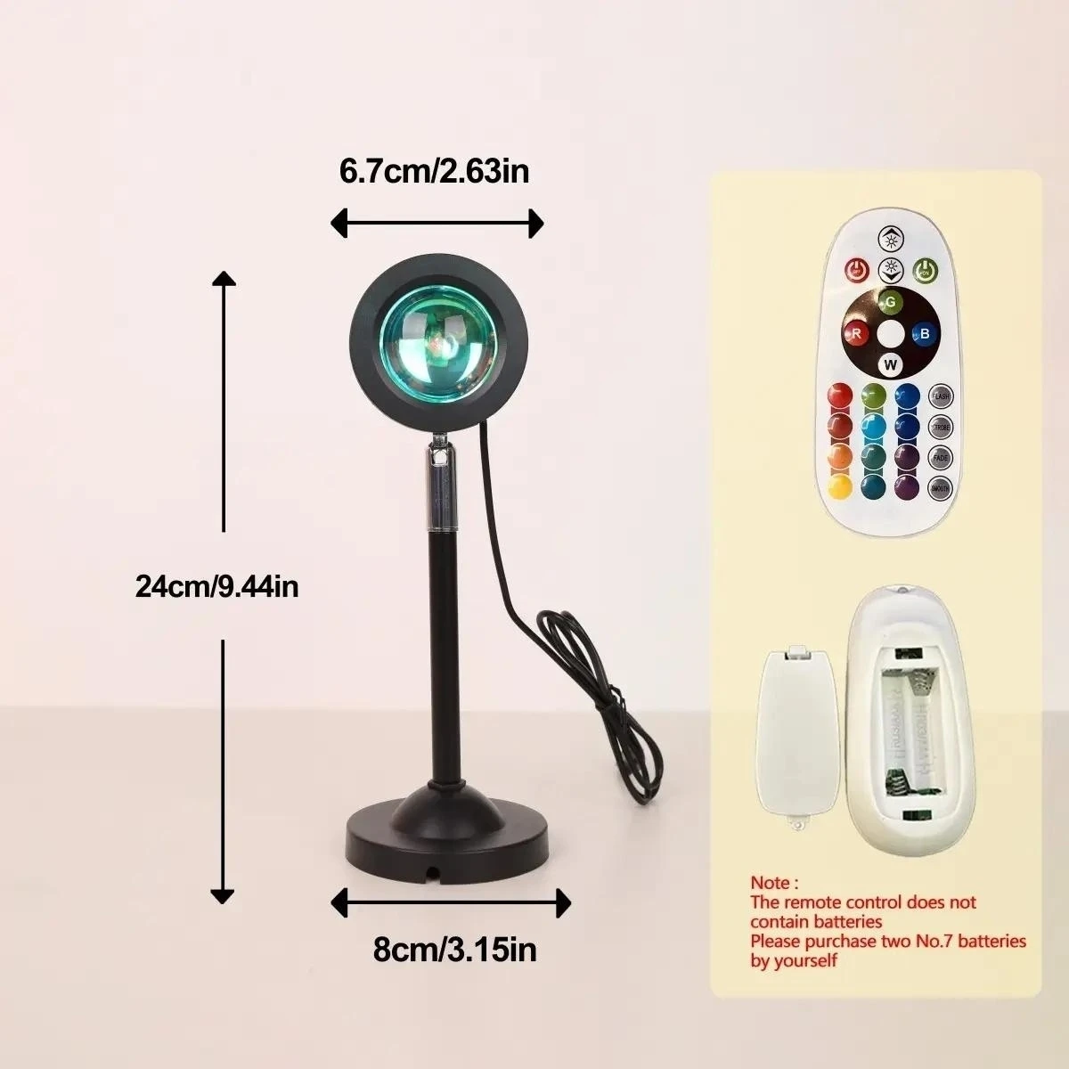 1PC Multi-Color Gradient USB Projection Lamp Sunset Ambient Light for Live Broadcast Selfie Background Decoration