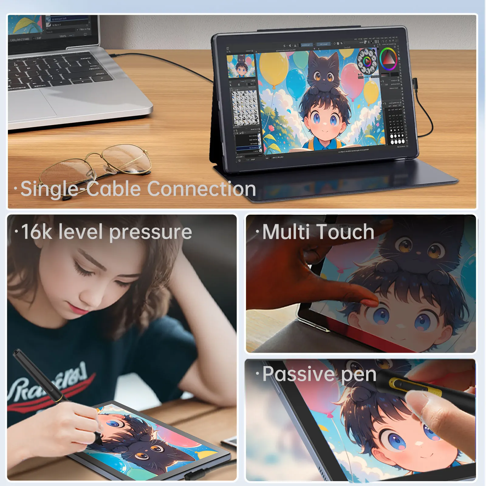 BOSTO BT-101A Portable Graphics Drawing Tablet 10.1 Inch IPS