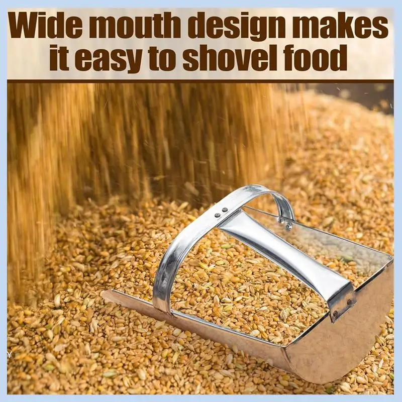 AS63-2Pcs Metal Feed Grain Scoop For Livestock 2 Sizes Heavy Duty Stackable Horse Feed Scoop With Handle For Gardening Farms Dur