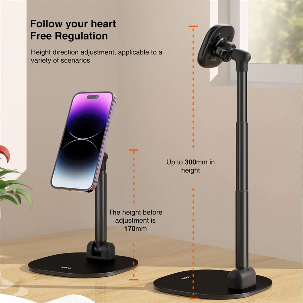 Magnetic Phone Holder Thick Widened Base Desktop Phone Stand Portable Smartphone Support Tablet Holder For Home Bedroom Bedside