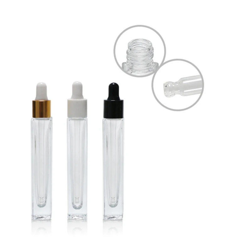 

100pcs 10ml Glass Dropper Bottle Jar Vial Empty Refillable Essential Oil Pipette For Cosmetic