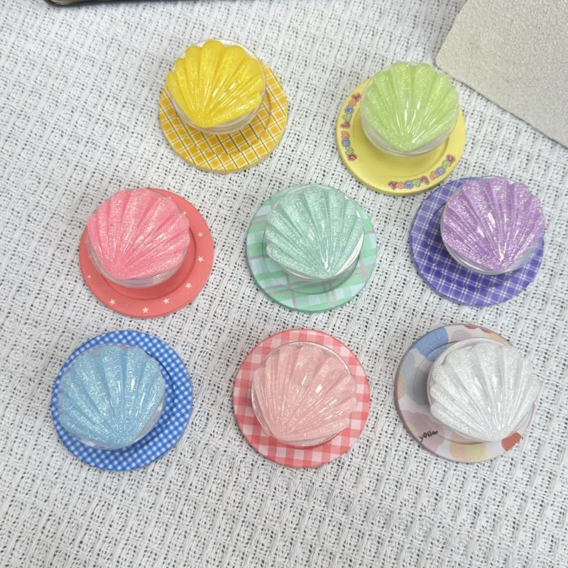 

Милый блестящий держатель для телефона в виде ракушки с магнитным креплением, складная подставка для телефонов, совместимых с MagSafe, пастельные цвета