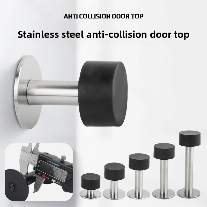 Rubber Door Stopper Self Adhesive Wall Floor Protector Heavy Duty Door Handle Stop Non Punch Mute Doorstop Home Hardware