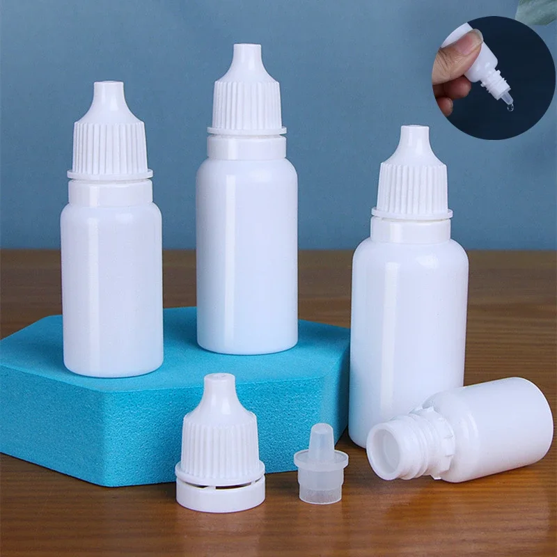 

Dropping Eye Plastic Bottles Medicine Anti Theft White Caps Empty Squeezable Travel Paint Squeezing Liquid Dropper Refillable