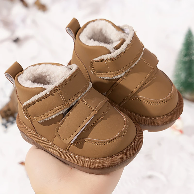 

Winter Plush Boots For Baby Boys Girls Thick Warm Children's Cotton Shoes Anti-slippery Velvet Toddler Boots Fashion Footwear