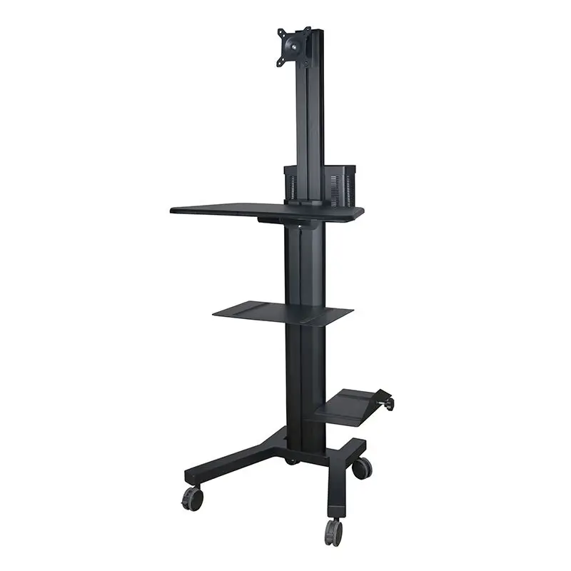 Manufacturer Medical Computer Standing Desk Cart Functional Hospital Workstation Trolley with Adjustable Display Installing Set