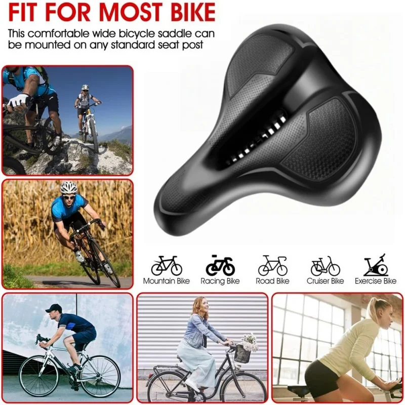 Unissex sela de bicicleta à prova de choque confortável almofada grande bunda tela oca assento ventilado para ciclismo mtb bicicleta estrada