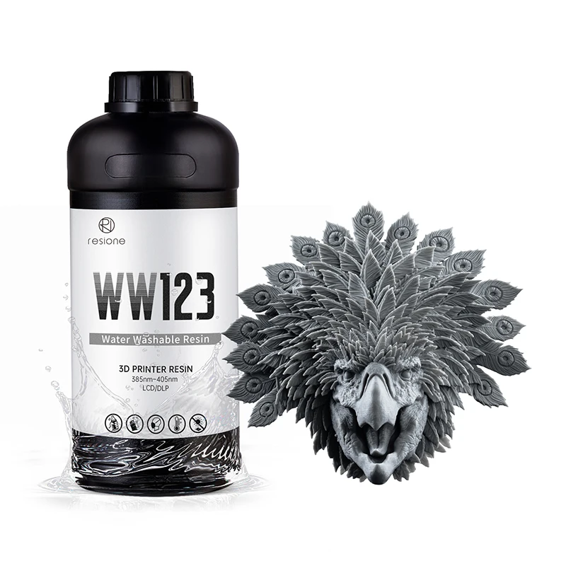 

High Precision & Transparency Moisture-Resistant Non-Cracking Water-Washable Photosensitive Resin - 3D Printing Material WW123